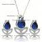 World Best Selling Products Blue Gemstone Rhinestone Jewelry Set
