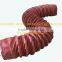 350mm red High temperature fiber glass flexible spiral ducts 350 Celsius