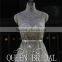 Real Sample Appliqued Transparent Back Arabic Evening Dresses 2015