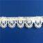 Lady dress white royal blue lace fabric for garment