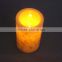 cheap beautiful flameless romantic yellow flickering plastic led glitter candles