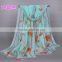 2016 new design women fashion chiffon silk printed stripe frame flower scarf thin design muslim hijab Muffler shawls