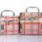 wholesale female pu/ leather square plaid cosmetic bags