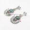wholesale Good Quality Vintage Crystal Turquoise Tassels Dangle Earrings For Women