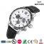 Silver brand digital analog men stainless watch leather strap