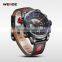 Weide genuine leather waterproof casual wrist watch