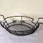 Oval Shape Metal Wire Fast Food Storage Basekt with Ramekin Holder