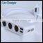 3-Socket Cigarette Lighter Adapter For Mobile Phone 4 Port Usb Car Charger