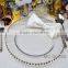 Cheap Wholesale Wedding Gold Silver Glass Beaded Charger Plates