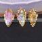 Gold Plated Rough Titanium Quartz Arrowhead Pendant Rainbow Quartz Jewelry Gemstone Charm