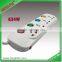 4Way multi socket extension cord with individual colorful switch and light power extension socket