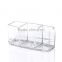 3 Compartments Clear Acrylic Multifunctional Home Office Desk Makeup Medicine Organizer