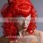 Cheap synthetic Red cosplay wig, Holloween Festival party wig with Horn