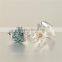 Fashion Women Jewelry Fish Pave Blue Zircon Sterling Silver Stud Earrings
