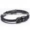 ladies bracelet models genuine stingray leather 316L stainless steel bangle skull magnetic bracelet wholesale fashion jewelry