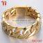 MENS 9" GOLD 316L STAINLESS STEEL 20MM CUBAN CURB LINK CHAIN BRACELET