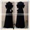 RSE267 Short Sleeve Black Chiffon Dress Bridesmaid Robes