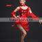 Performance Lady Stage Blue Sequin Tassel Latin Dance Costumes Adult