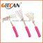 Carbon steel material garden tool set with plastic handle floral printing garden shovel,fork,rake