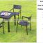 Outdoor furniture black aluminum chairs square table dining furniture, home furniture,garden furniture