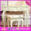 2016 Best sale luxurious bedroom table and chair wooden vanity furniture W08G191