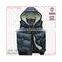 new arrival garment manufacturer sleeveless hood down feather elastic hem navy color sleeveless men coat