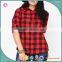 Woman Shirt Casual Latest Shirt Designs For Woman Cotton Grid Shirts