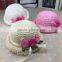 2017 Summer New Design Kids Straw /sunhat Hat With Handmade Flowers Mz-256