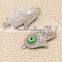 Silver Fatima Hand Oil Drip Evil Eye Beads Pendant Rhinestone Crystal Turkish Lucky Eye Pendant