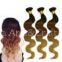 Wholesale Body wave brazilian colored three tone hair weave cheap ombre hair extension