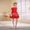 new style Taffeta red ruffled fancy dress AS030