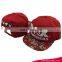 Factory Price Red Hip Pop Custom Acrylic Snapback Cap Wholesale With Printed Flower Visor