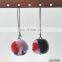 fashion colorful fluffy earrings pom pom earrings