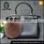 Custom leather fluff ball handbag charm pompom keychain