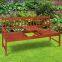 wooden garden bench with flexiable small table