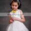 White Color Flower Bow Organza Flower Girl Dresses Patterns