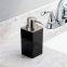 Modern Square Plastic Refillable Soap Dispenser Pump Bottle for Bathroom Vanity Countertop, Kitchen Sink - Holds Hand Soap, Dish Soap, Hand Sanitizer, Essential Oils - 2 Pack - Black/Brushed