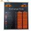 12 Rows and 2 Columns currency led exchange rate board for bank