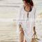 Summer Large Size V-neck Lace Shirt Loose Bikini Swimsuit Outer Cover Beach Sunscreen Cover For Women Holiday Wear Perfect Gift