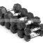 Power training cast iron fitness gym equipment rubber hex dumbbells weights buy online