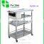 Service Equipment Restaurant Hotel Product 4 Wheel 3-tier Stainless Steel Service Trolley With Square Tub                        
                                                Quality Choice