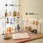 Bathroom Shelf 2-tier Gold Kitchen Bathroom Organizer Countertop Rack Storage Shelf Standing Cosmetic Holder Glass + Metal MJ