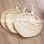 Straw palm leaf hand fans/bamboo hand fan wholesale