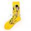 autumn and winter  painting socks Mona Lisa tube unisex socks Men and women happy socks logo customize