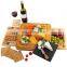 Wholesale Natural Eco Friendly Wood Bamboo Cutting Cheese Boards Slide Out Drawers With 4 Knifes Set