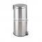 30L large and durable stainless steel foot pedal bin for lobby trash can