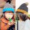 Wholesale Fashion Warm Striped Knitted Pom Pom Winter Hats for Children
