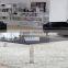 Living room RB-7329 Modern black stoving varnish rectangular tempered glass coffee table with stainless steel tea table