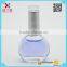 clear empty flat nail polish glass bottle with siliver cap and flower , personal care use