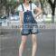 Korean Style Loose Ripped Denim Overalls Casual Denim Short Pants Suspenders Rompers Women Jeans